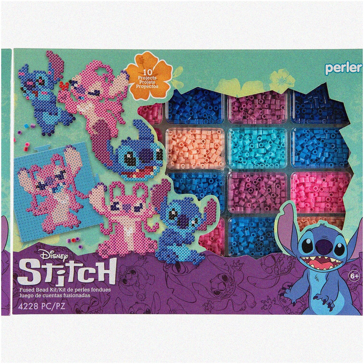 Rainbow Stitch Fused Bead Kit with 4225 Beads and Pattern Sheet