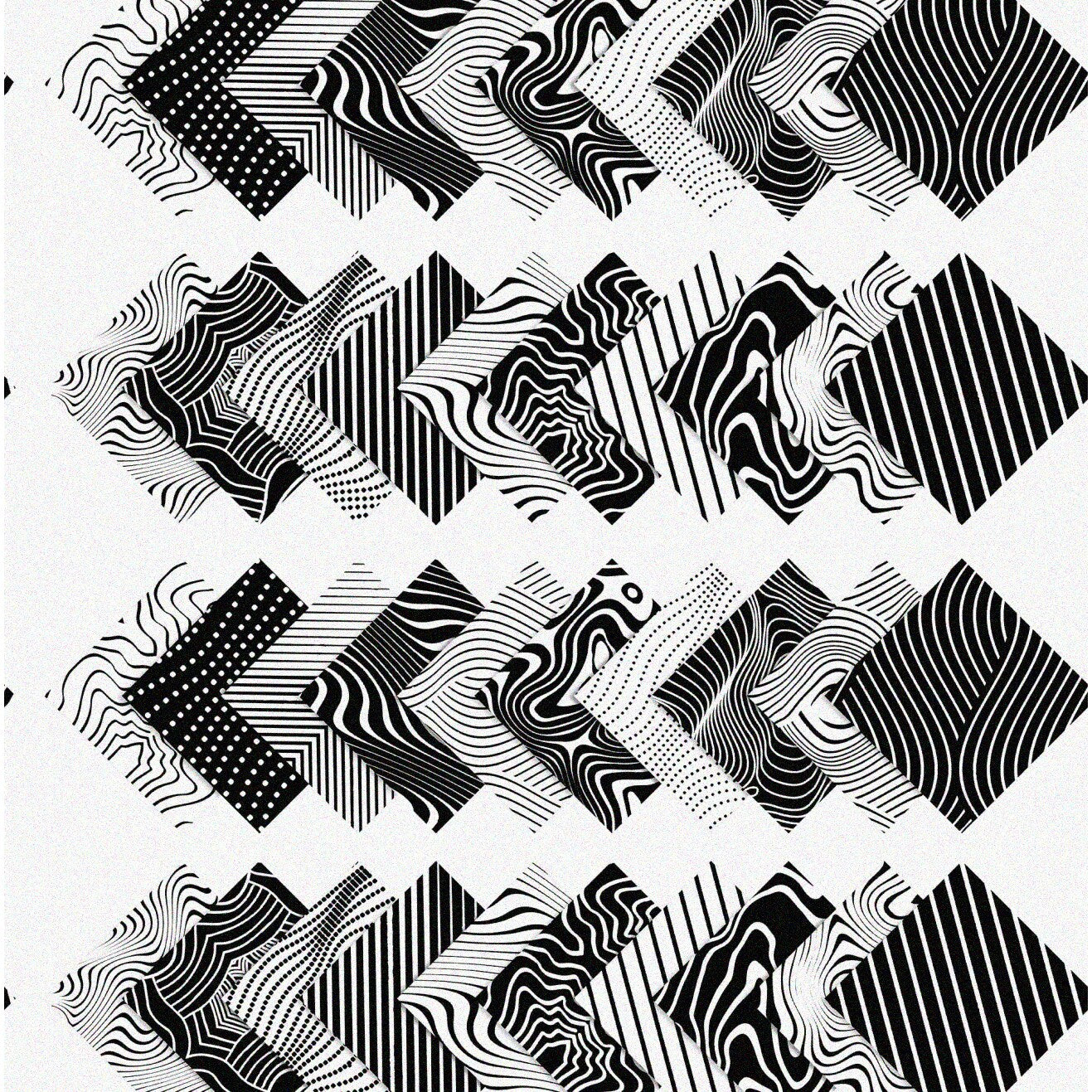 10" Cotton Fabric Squares Pack, White & Black, 40 Pieces