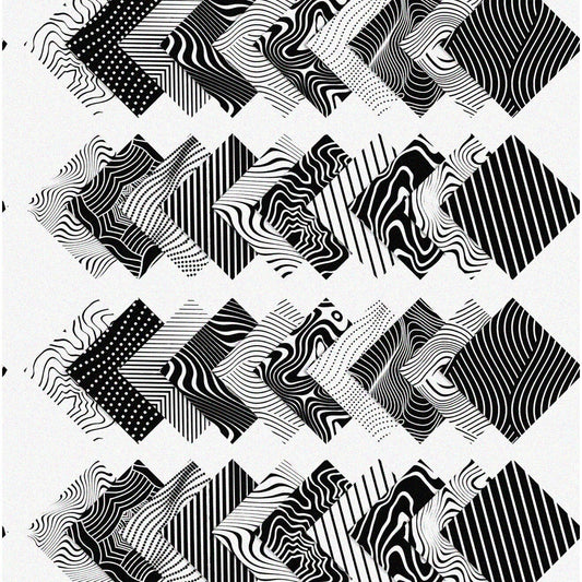 10" Cotton Fabric Squares Pack, White & Black, 40 Pieces