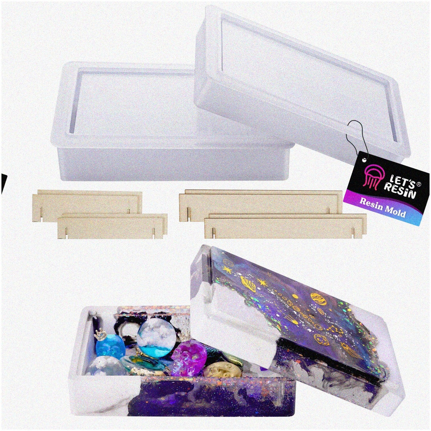 SlideBox Silicone Storage Molds for Jewelry, Tarot, Makeup