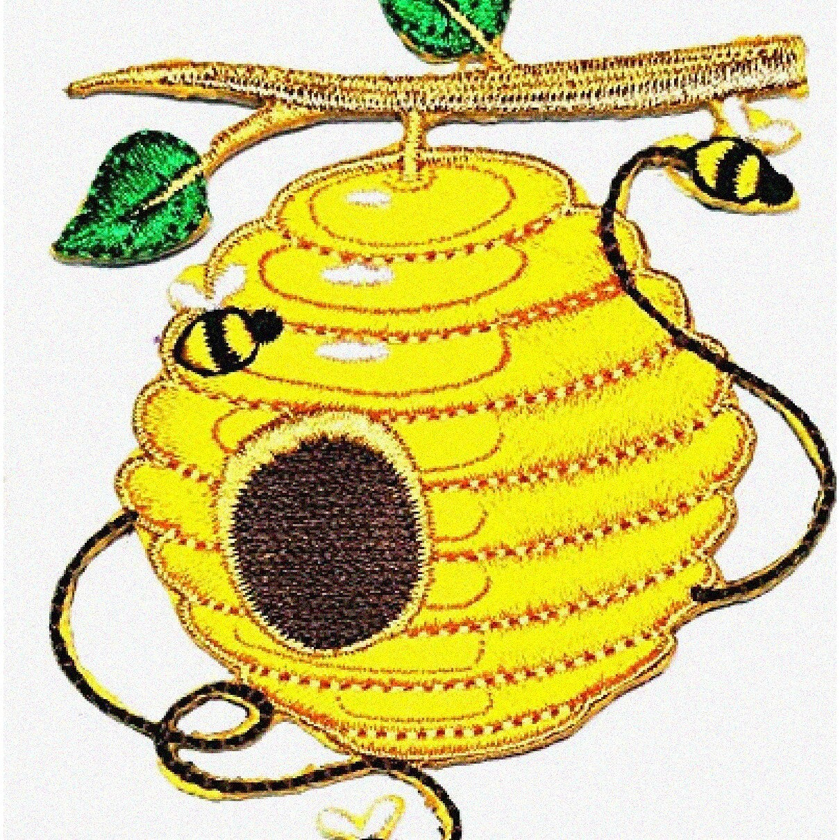 Buzzy Bee Tree Honeycomb Embroidered Patch
