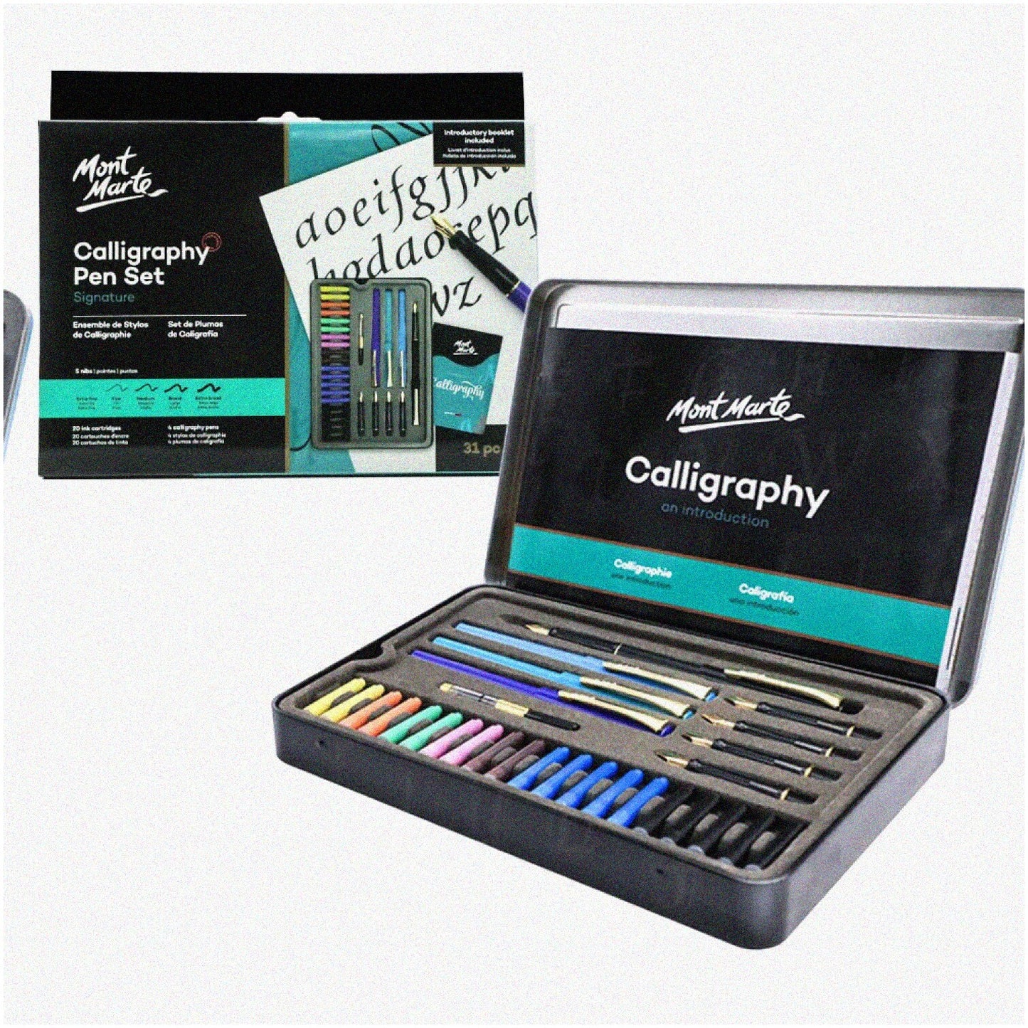 Calligraphy Set 31-Piece with Pens, Nibs, Ink, Guides
