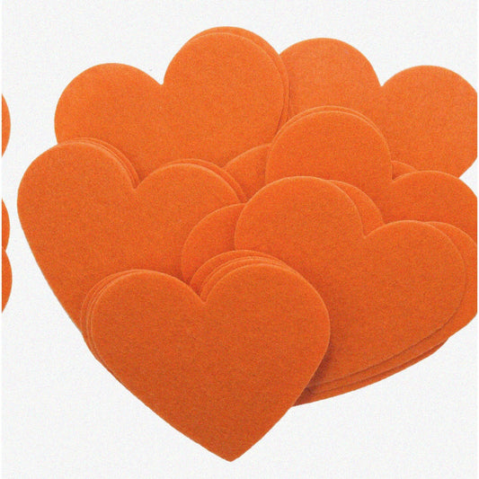 3" Orange Felt Hearts Set of 22