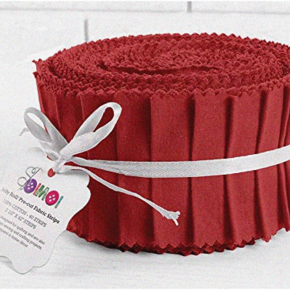 40Pcs Red Cotton Precut Fabric Strips 2.5 Inches