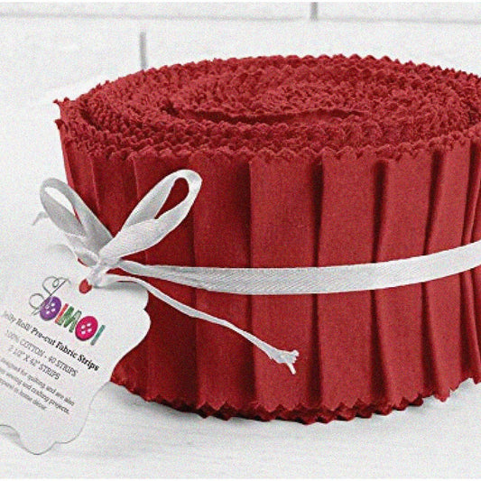 40Pcs Red Cotton Fabric Strips 2.5 Inches