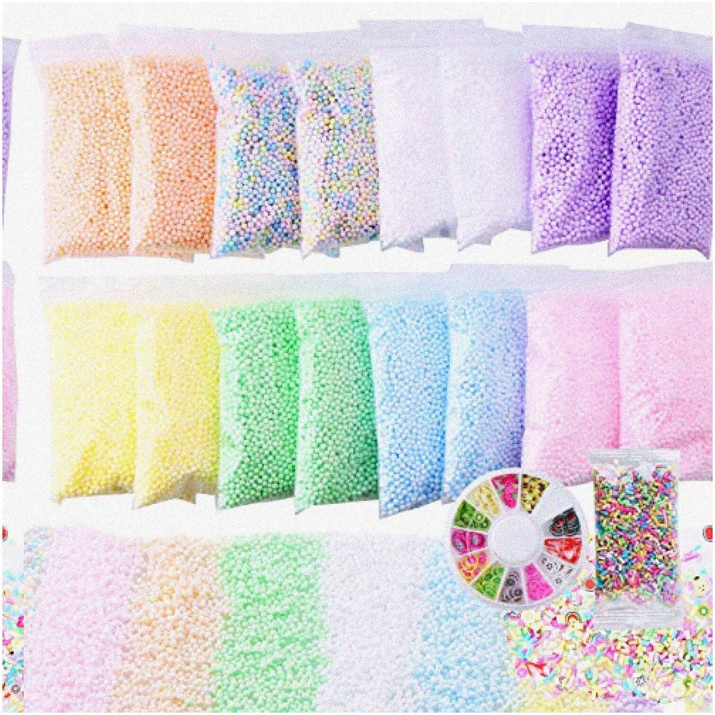 Rainbow Flote Microbeads Kit - 90,000 Microfoam Beads, 16 Pastel Colors