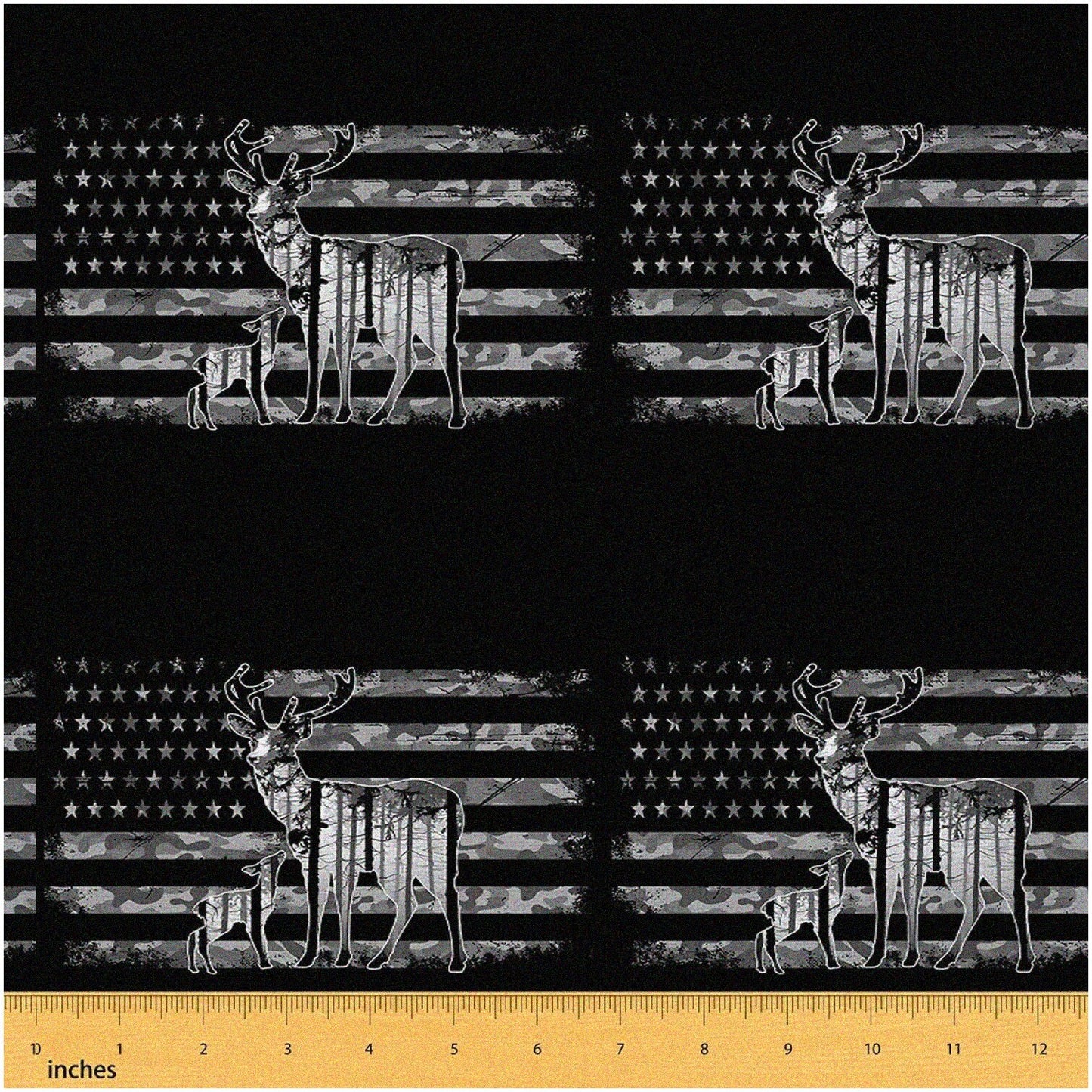 Waterproof Camo Deer Fabric 1 Yard 36x58 Inches