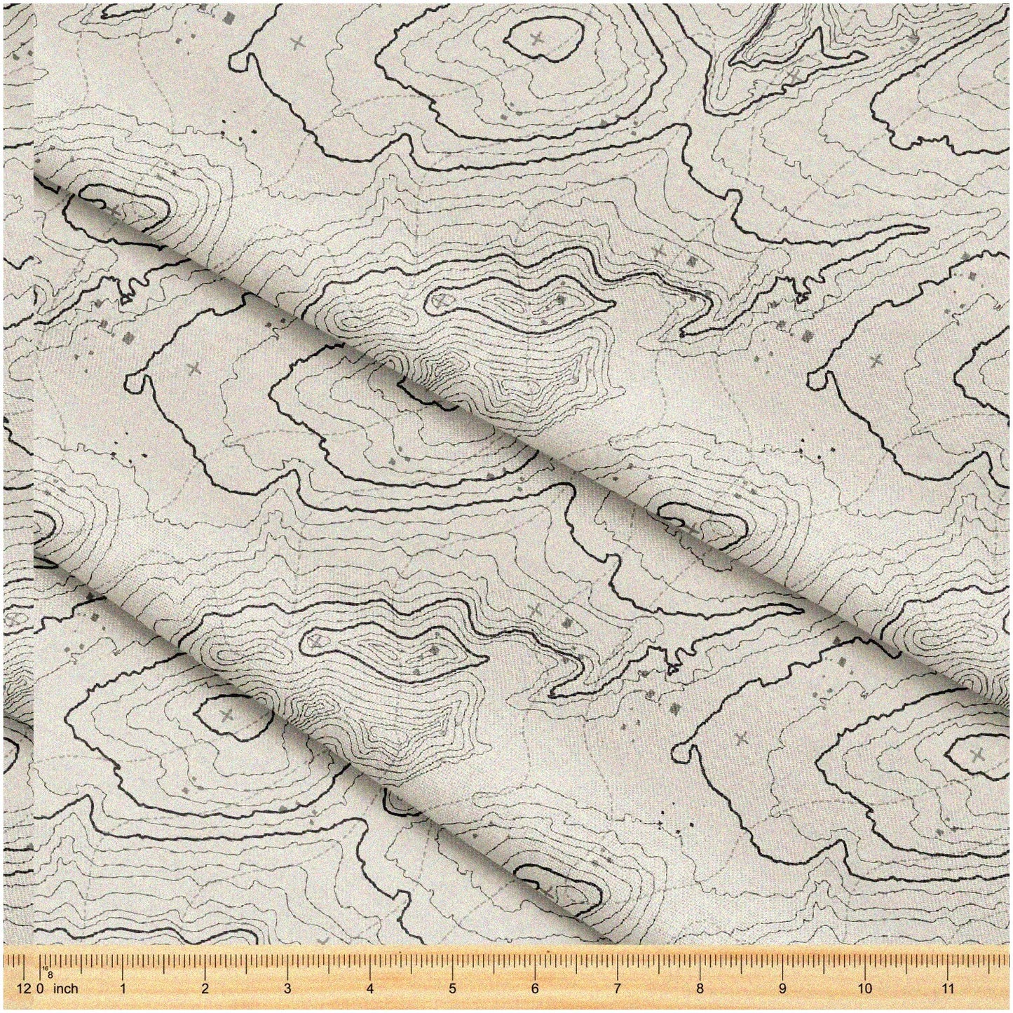 TopoStitch Fabric 58" x 5 Yards Topographic Map Pattern