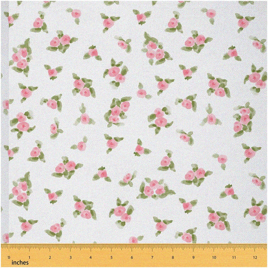 Romantic Rose Bliss Fabric 1 Yard in White Pink
