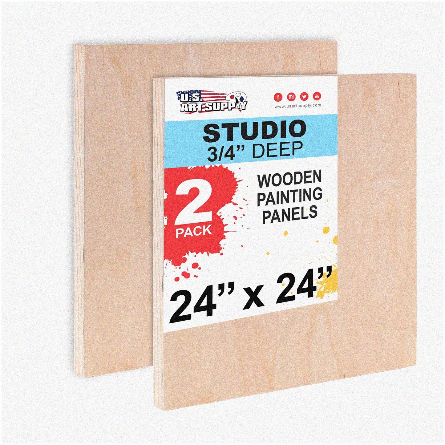 24x24 Birch Wood Painting Panels Pack of 2