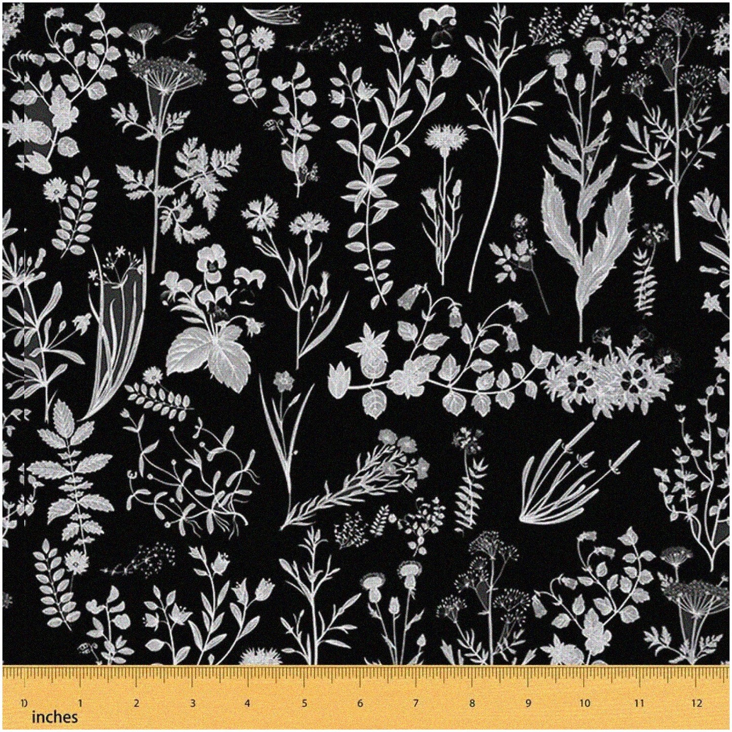 Farmhouse Floral Waterproof Upholstery Fabric 2 Yards Black White