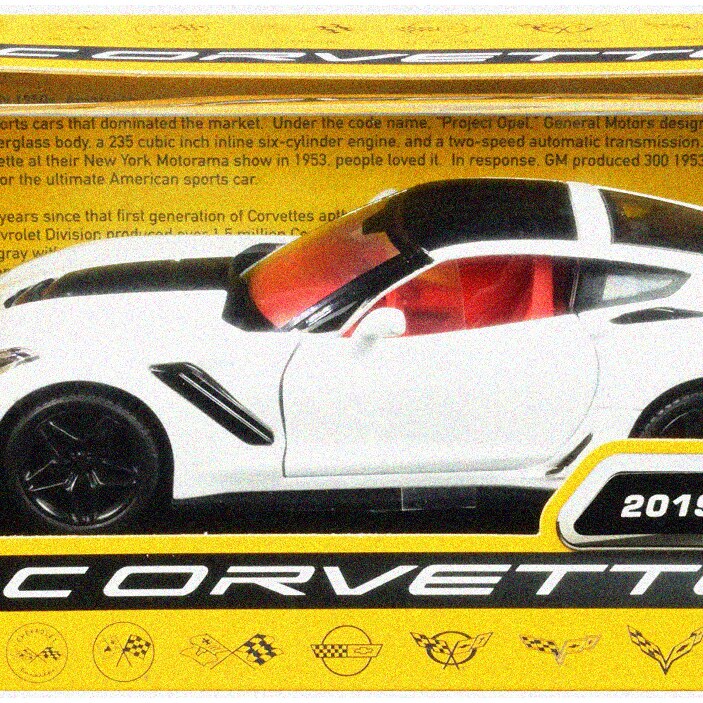 2019 Corvette C7 ZR1 Diecast Model Car 1/24 White Black