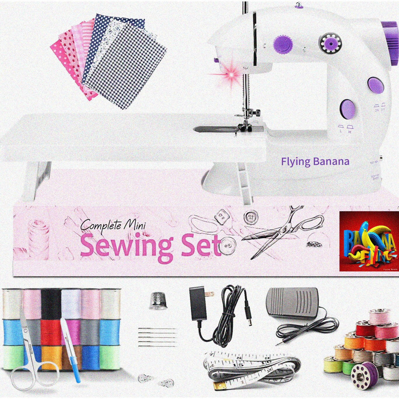 MiniCraft Compact Portable Sewing Machine with Extension Table