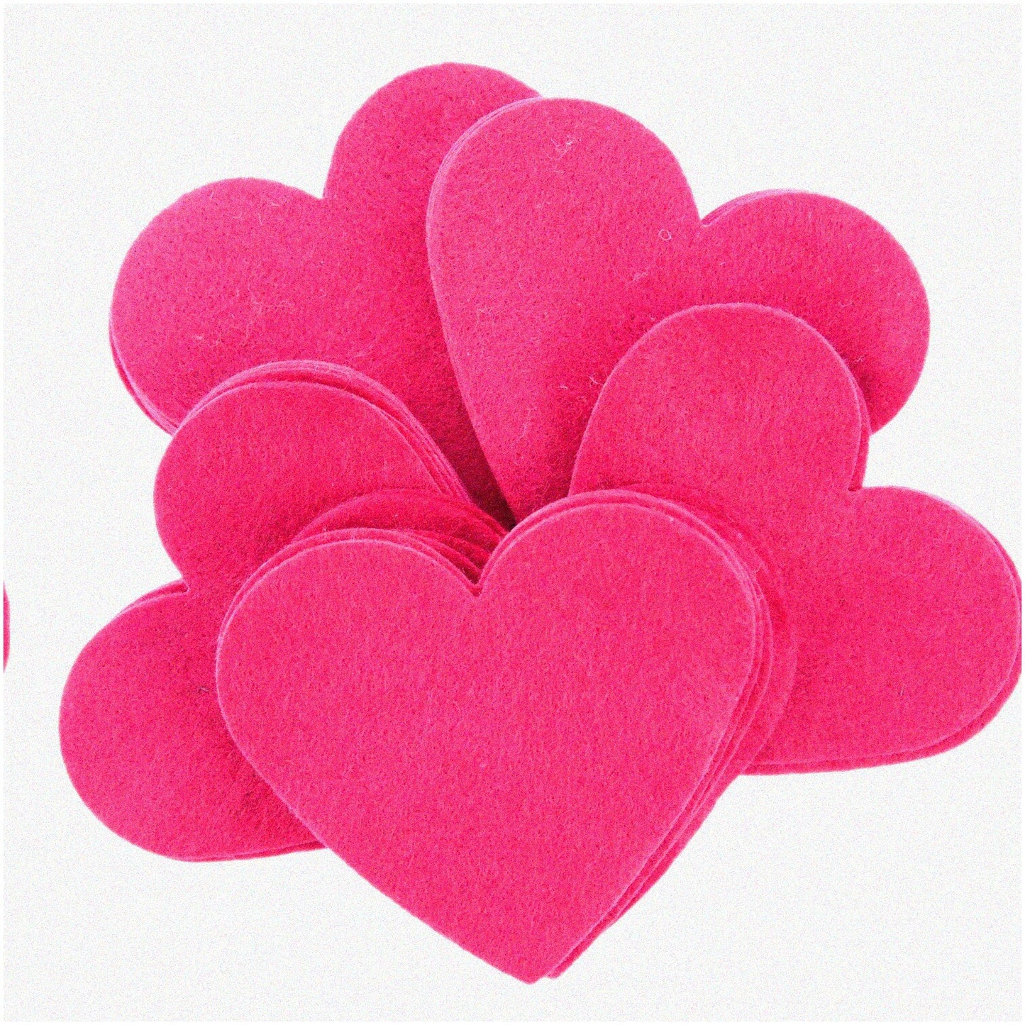5" Pink Felt Hearts, 12 Pieces