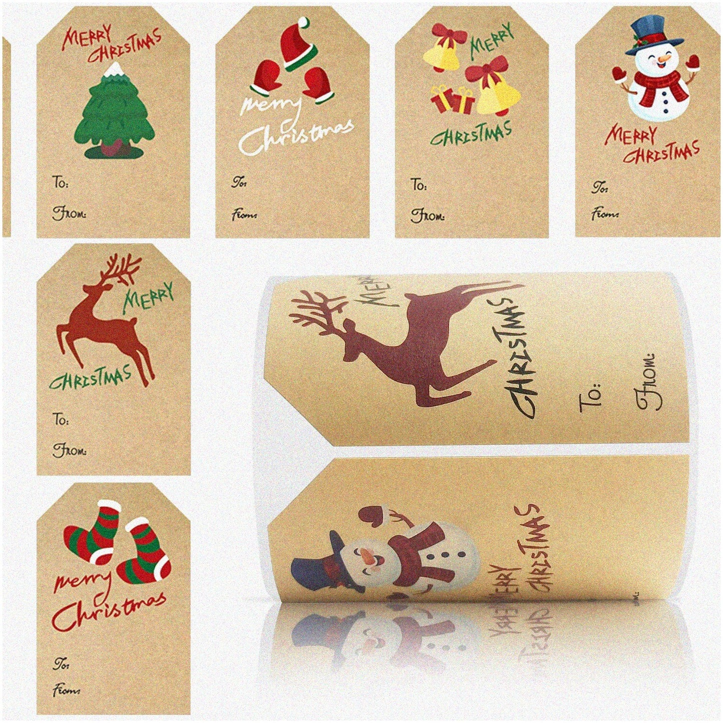 Holiday Magic Gift Tag Stickers 250 pcs 2x3 inches