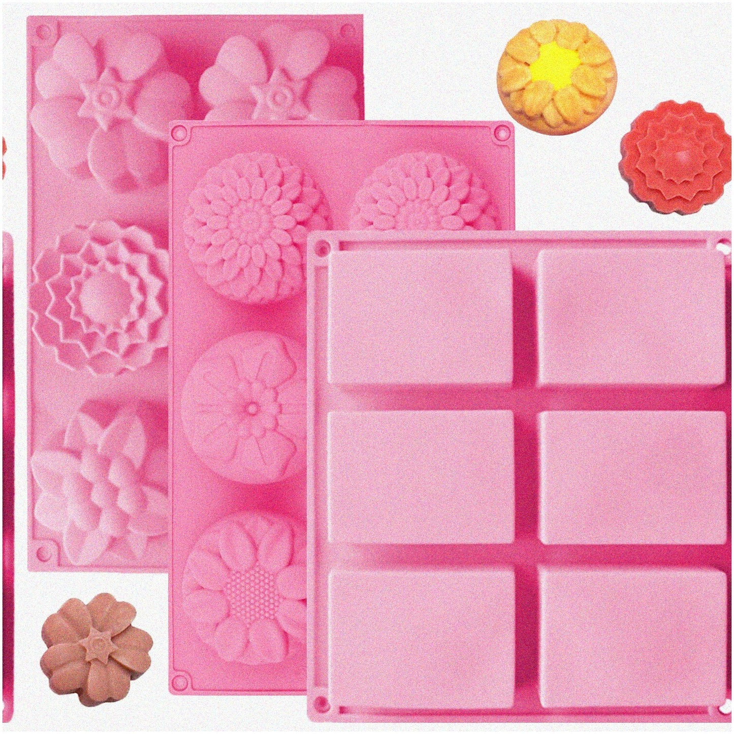 Silicone Soap and Chocolate Mold Kit 3 Pack