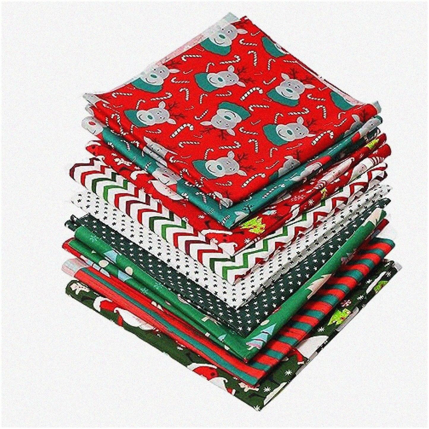 Snowflake Tree Print Fabric Bundle 10 Pieces 20x20 Inches