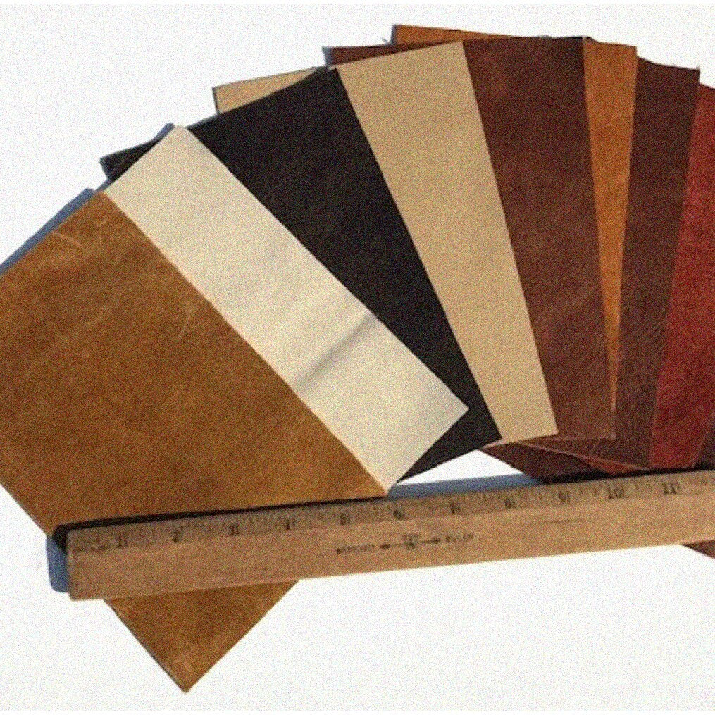 Earthtone Leather Patchwork Pack 12 Pieces 5" x 8"