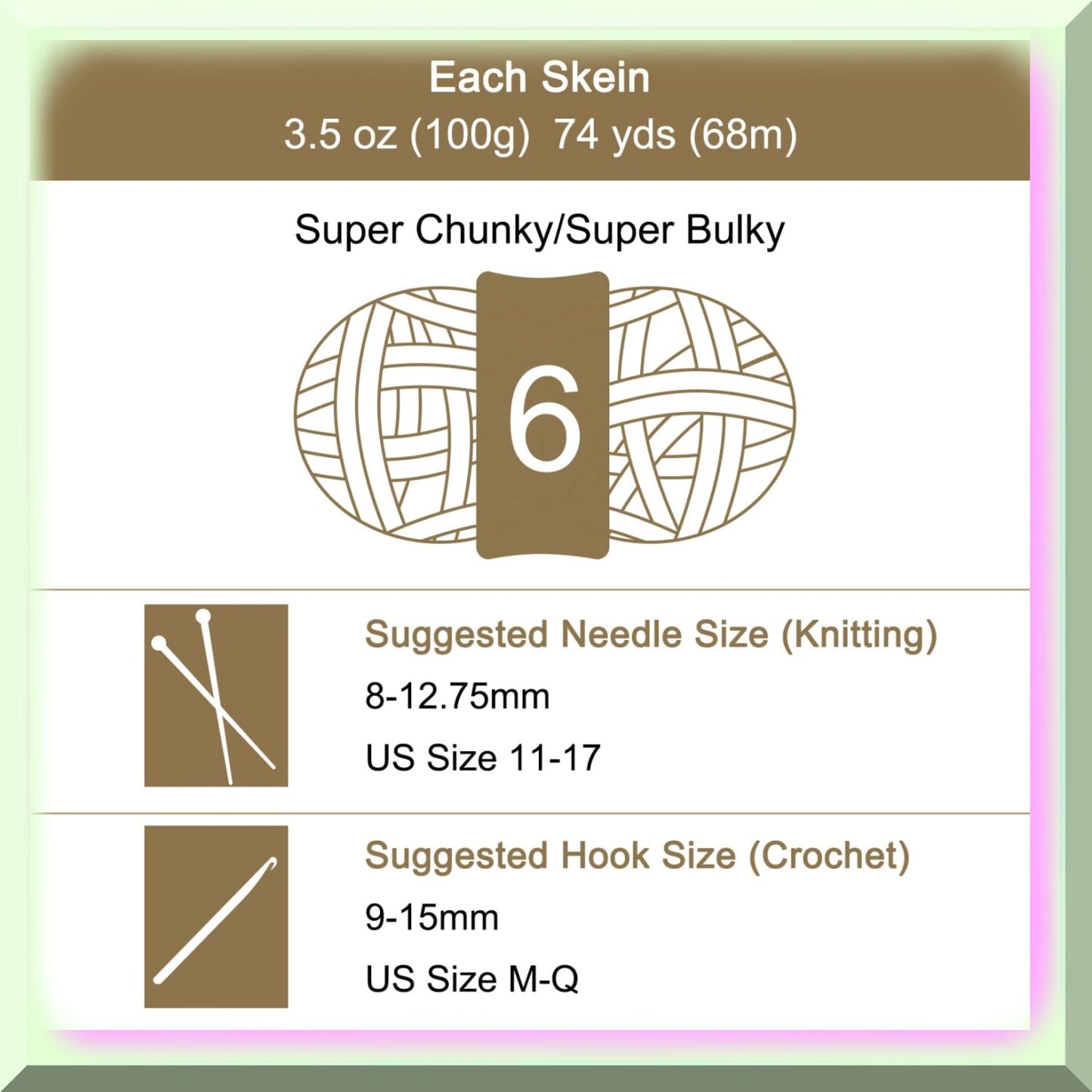 1 Skein Brown Super Bulky Polyester Yarn