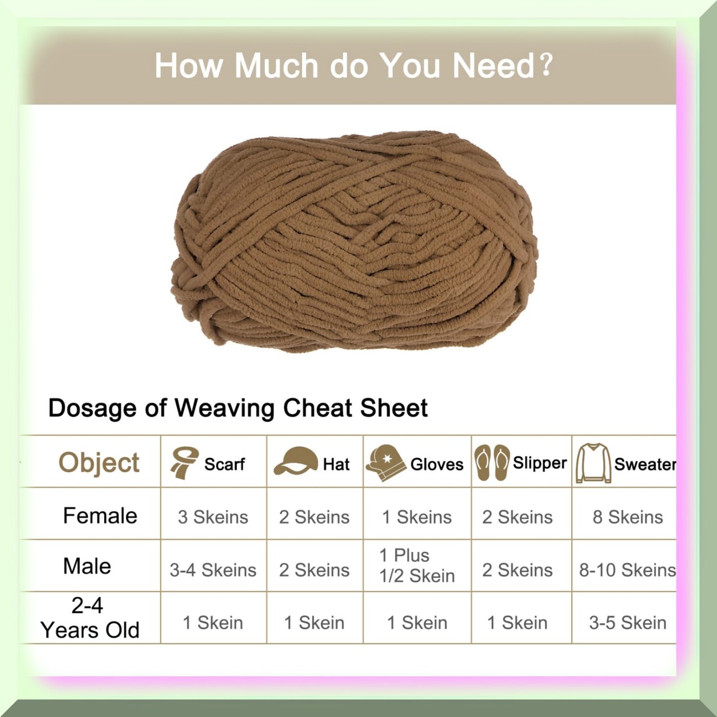 1 Skein Brown Super Bulky Polyester Yarn