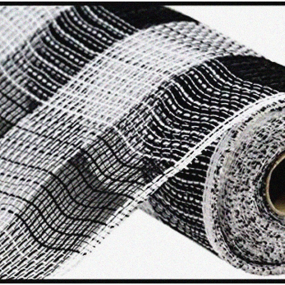 Jute Checkered Mesh 10.5" x 10 Yards Black & White