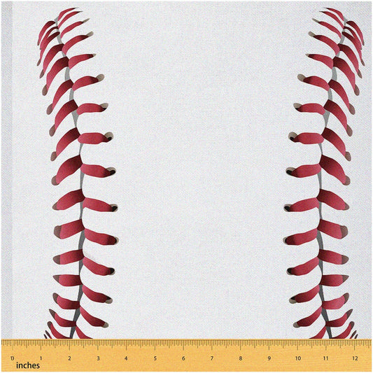 Red Baseball Fabric 36x59 Inches for Sewing and Quilting