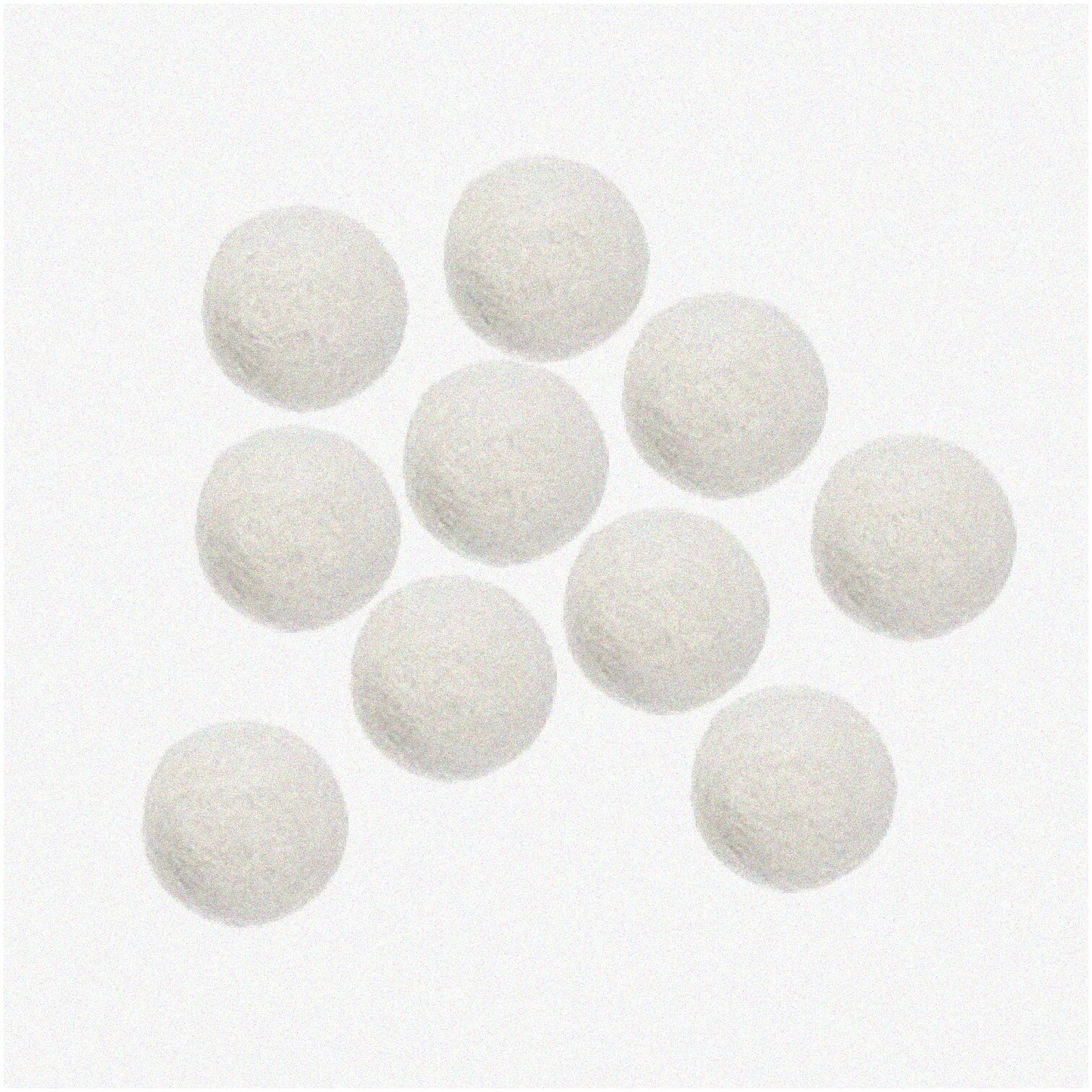 White Wool Pom Beads 2cm Pack of 10 for Crafts