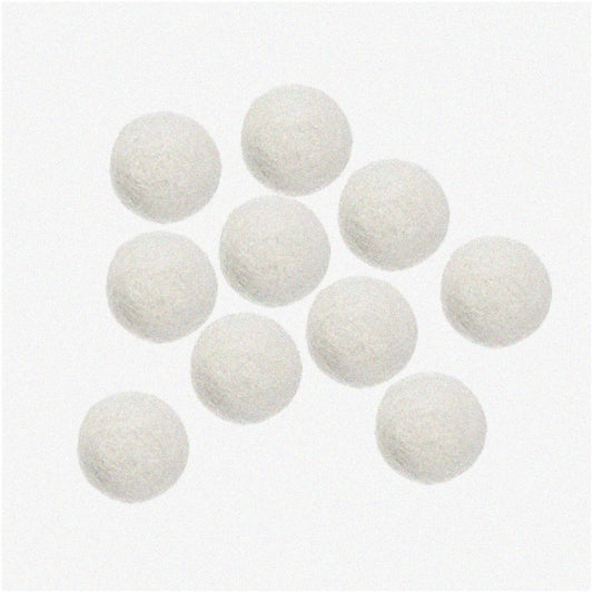 White Wool Pom Beads 2cm Pack of 10 for Crafts