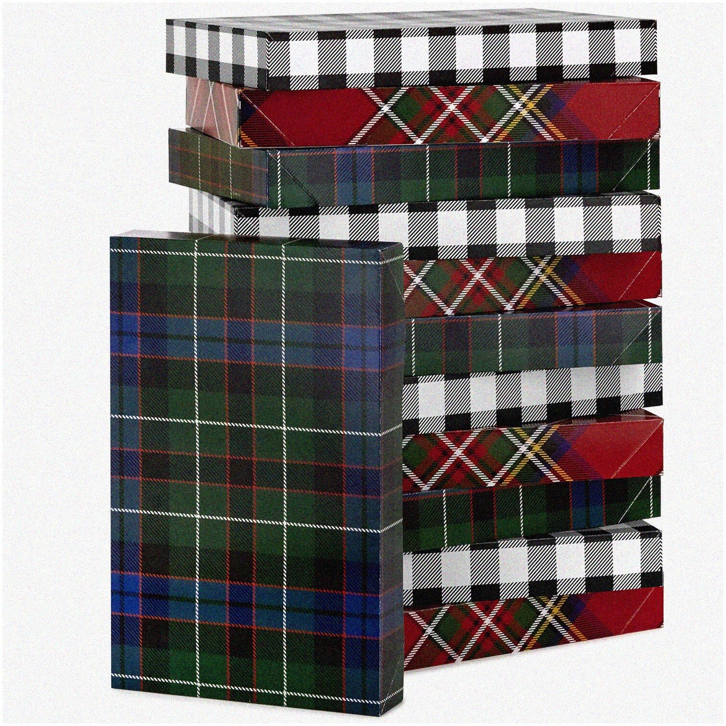 Plaid Party Pack 12 Gift Boxes with 3 Designs