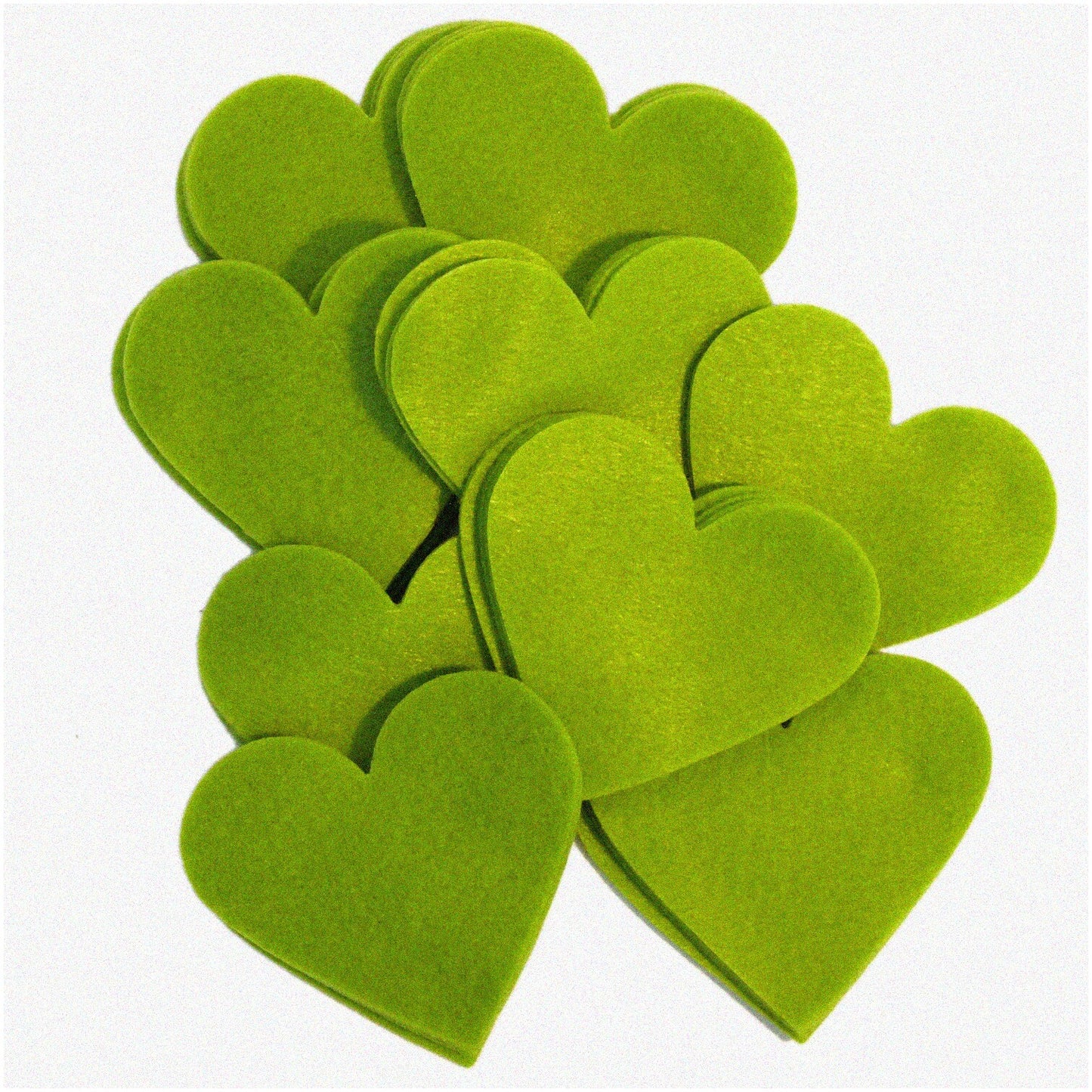200pc Pear Green Felt Hearts, 1 Inch