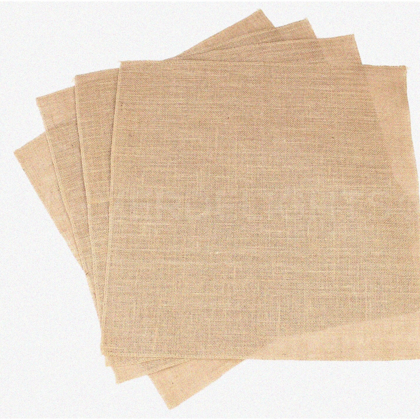 12 Pack 20 Inch Natural Jute Burlap Squares
