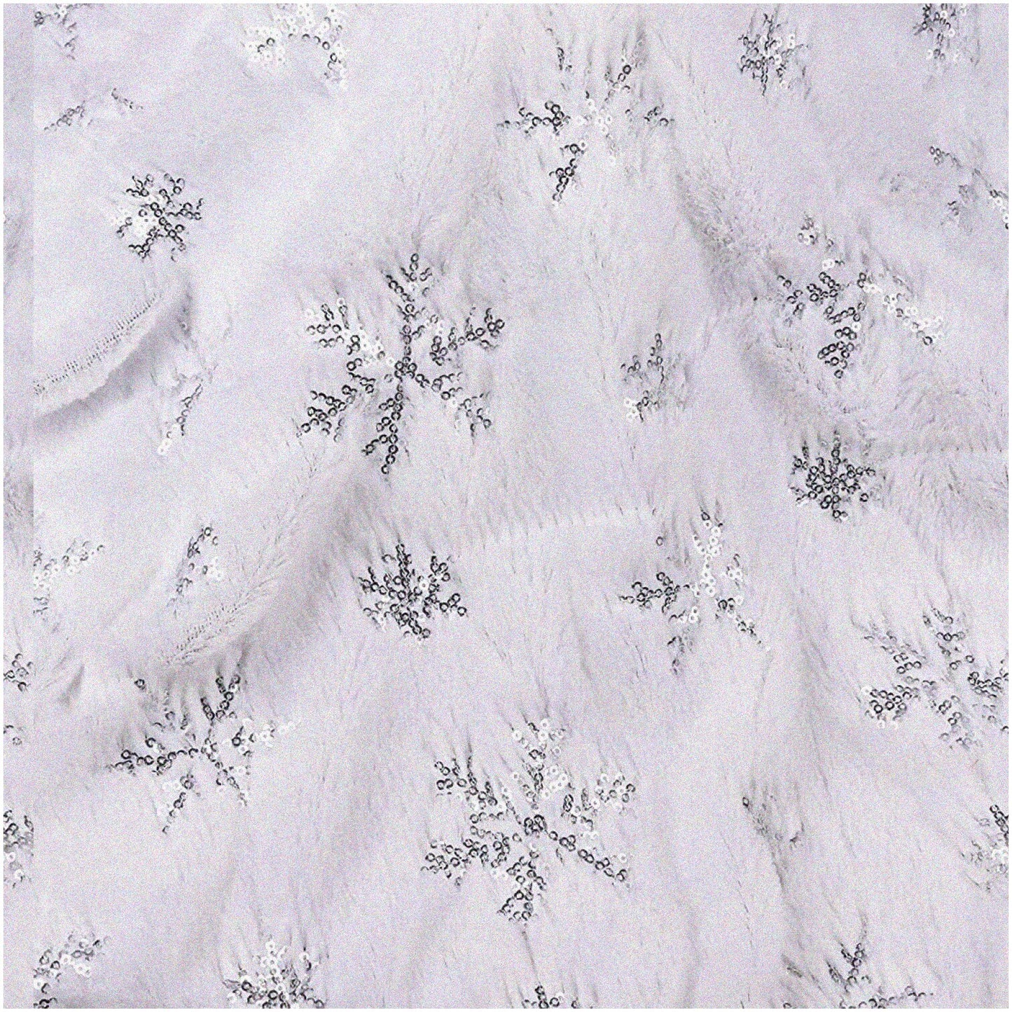 Sequin Snowflake Fabric 2 Yards White/Silver