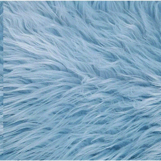 Fluffy Clouds Plush Faux Fur Fabric Baby Blue 18"x60"