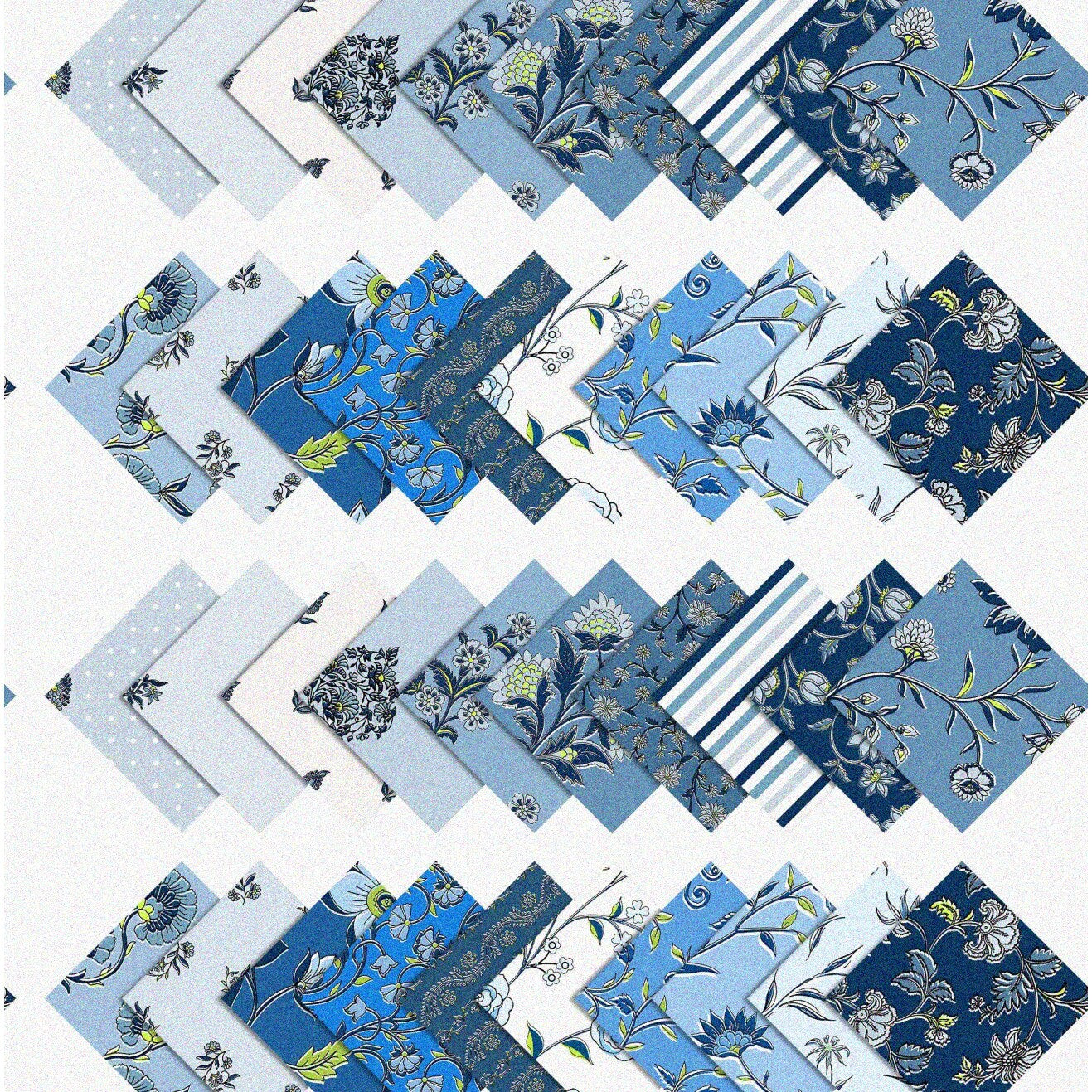 40 Pre-Cut 5-Inch Cotton Fabric Squares with 20 Patterns