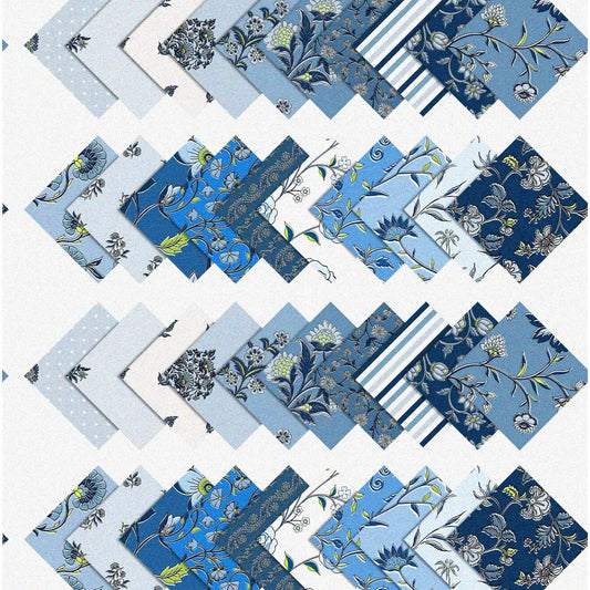 40 Pre-Cut 5-Inch Cotton Fabric Squares with 20 Patterns