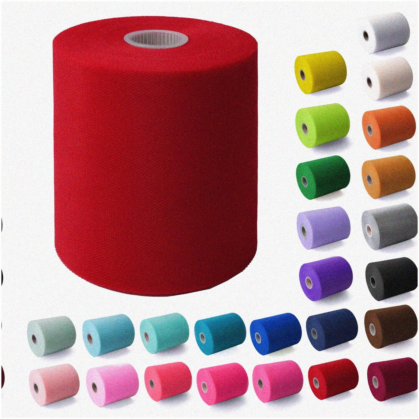 Red Tulle Fabric Ribbon Spool 6" x 200 Yards