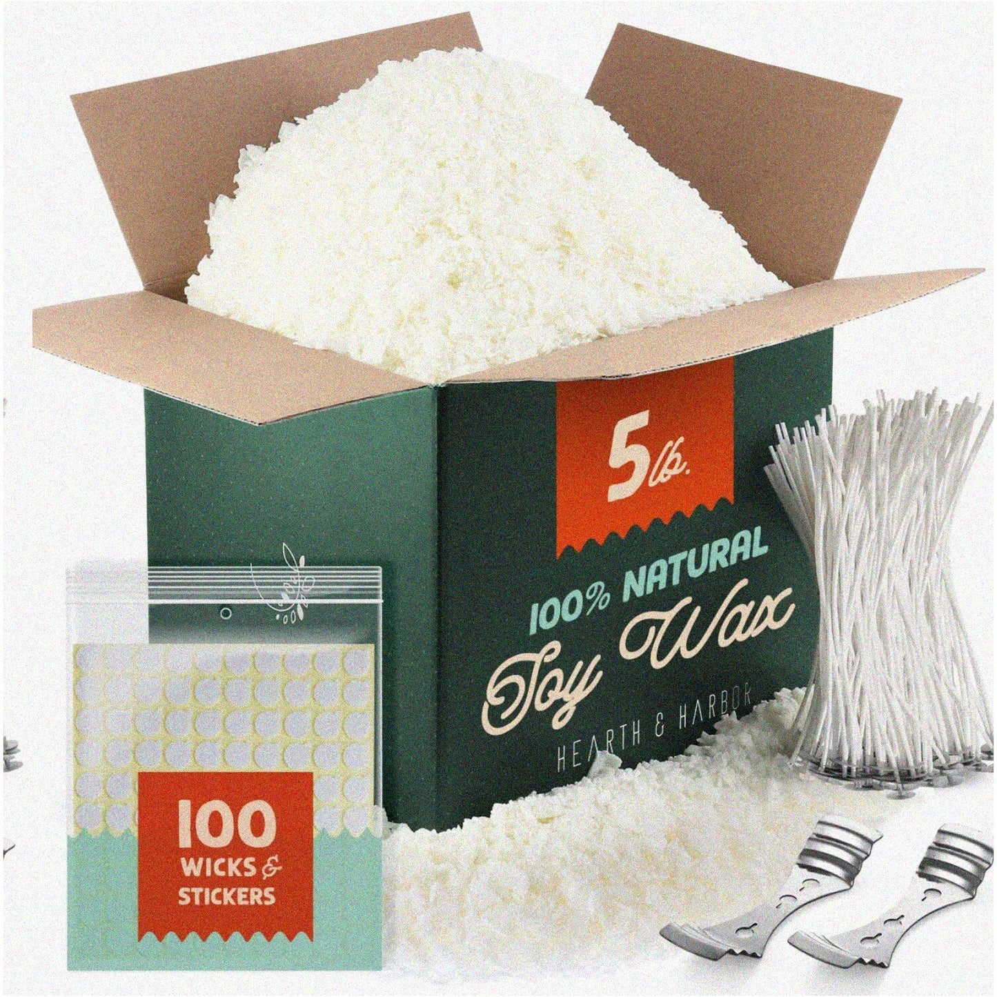 DIY Candle Making Kit with Soy Wax, Cotton Wicks, Stickers, and Wick Holders