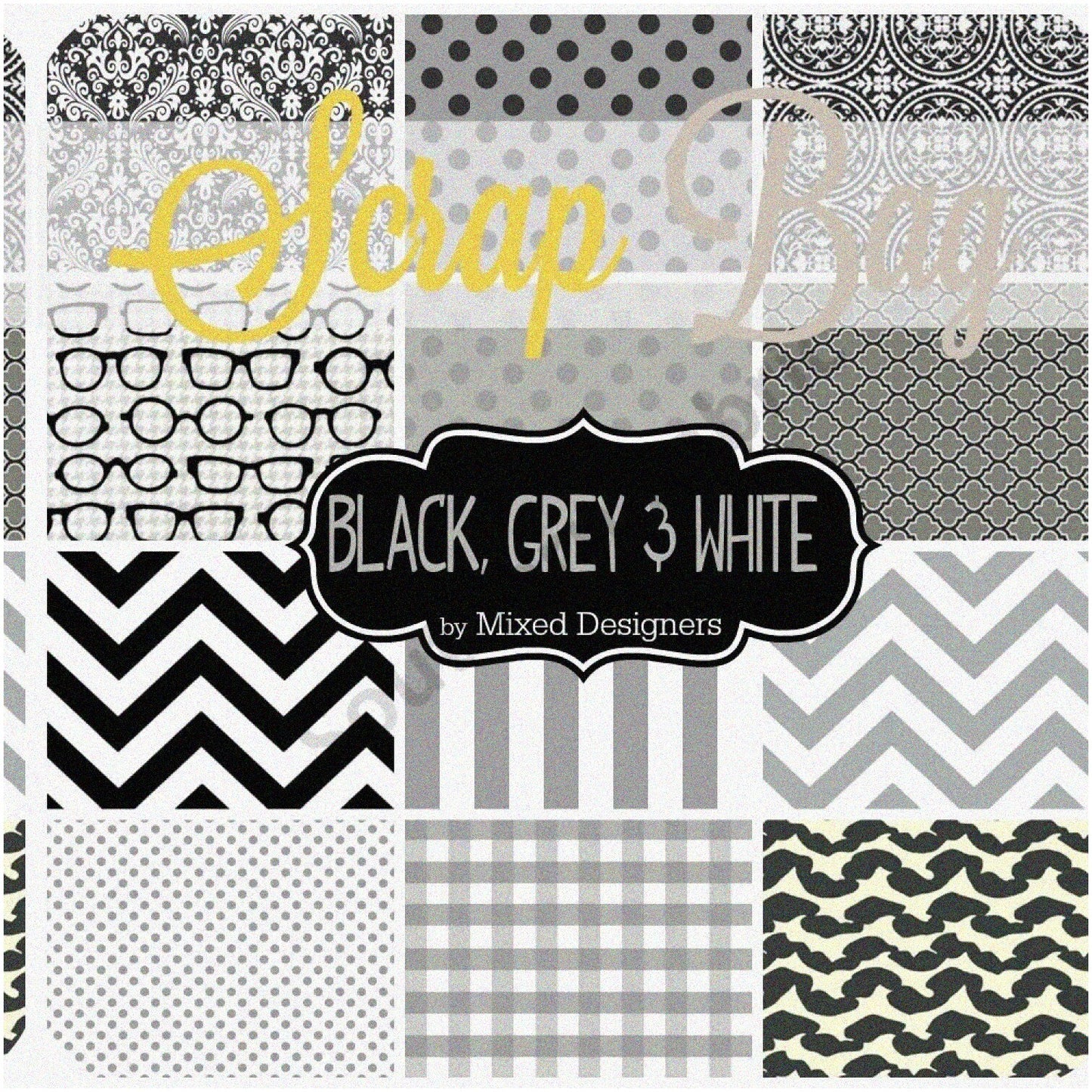 Monochrome Mix-Up Quilt Kit 2 Yards Cotton Fabric