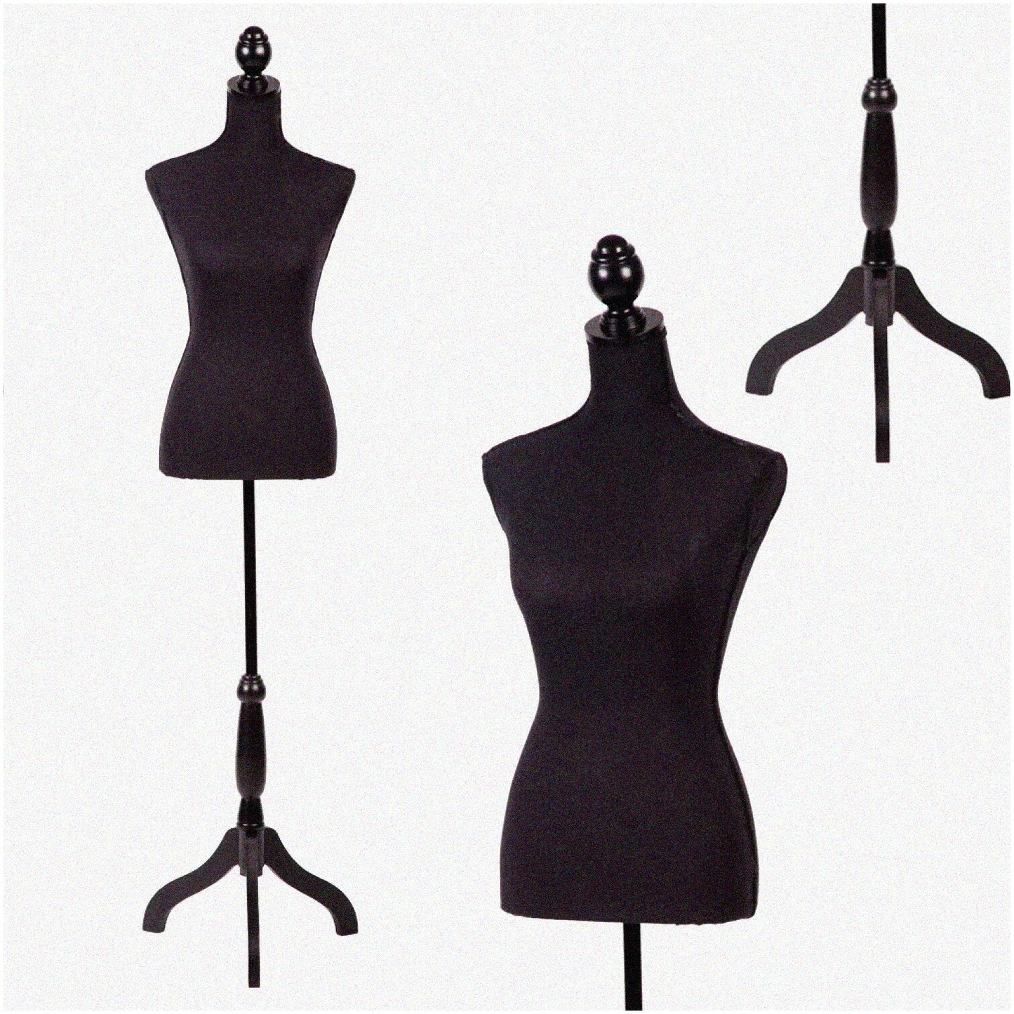 Adjustable Female Dress Form Stand Black 60-67 inches