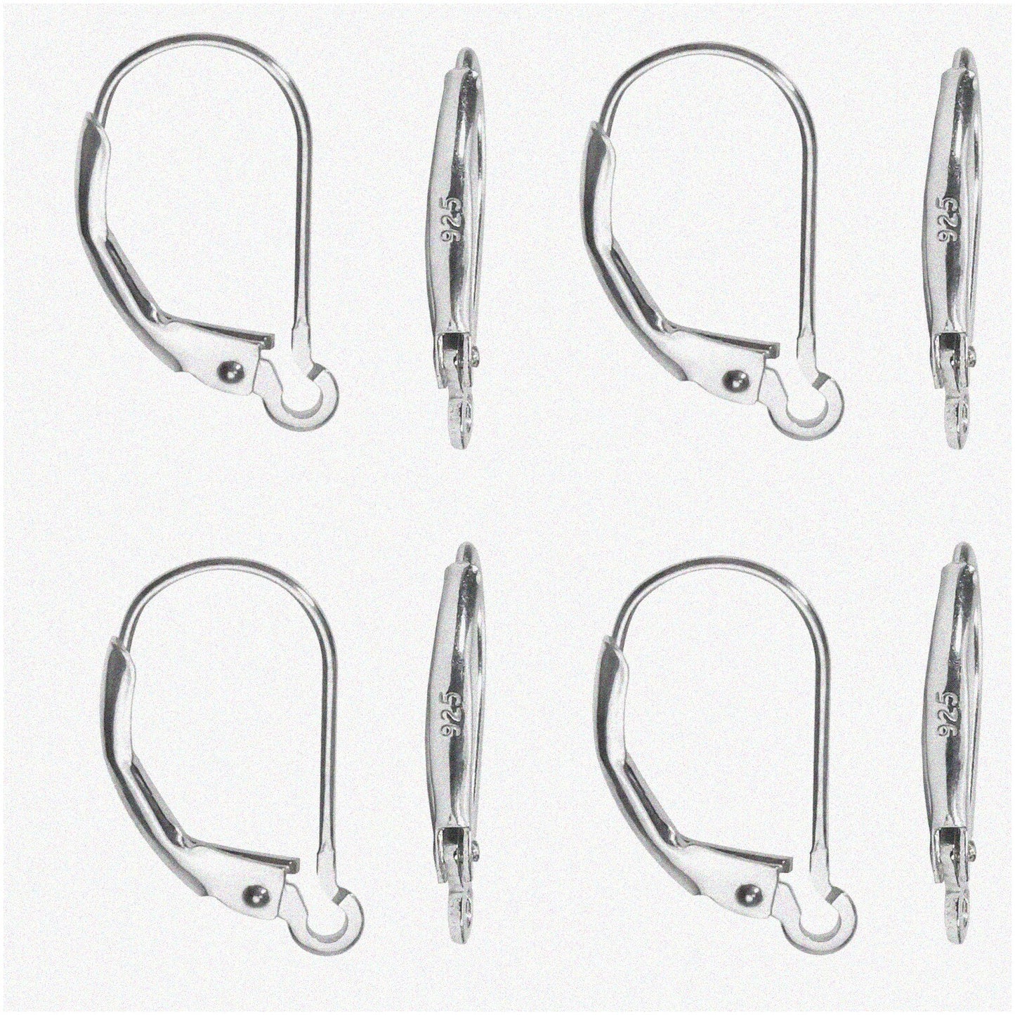 Sterling Silver Interchangeable Dangle Ear Wire Findings 8pcs