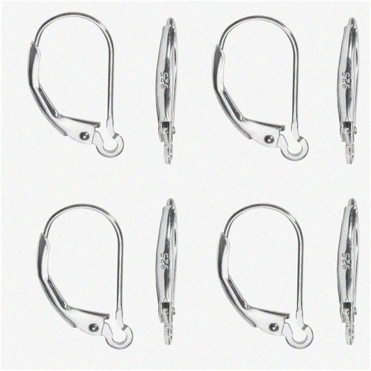 Sterling Silver Interchangeable Dangle Ear Wire Findings 8pcs