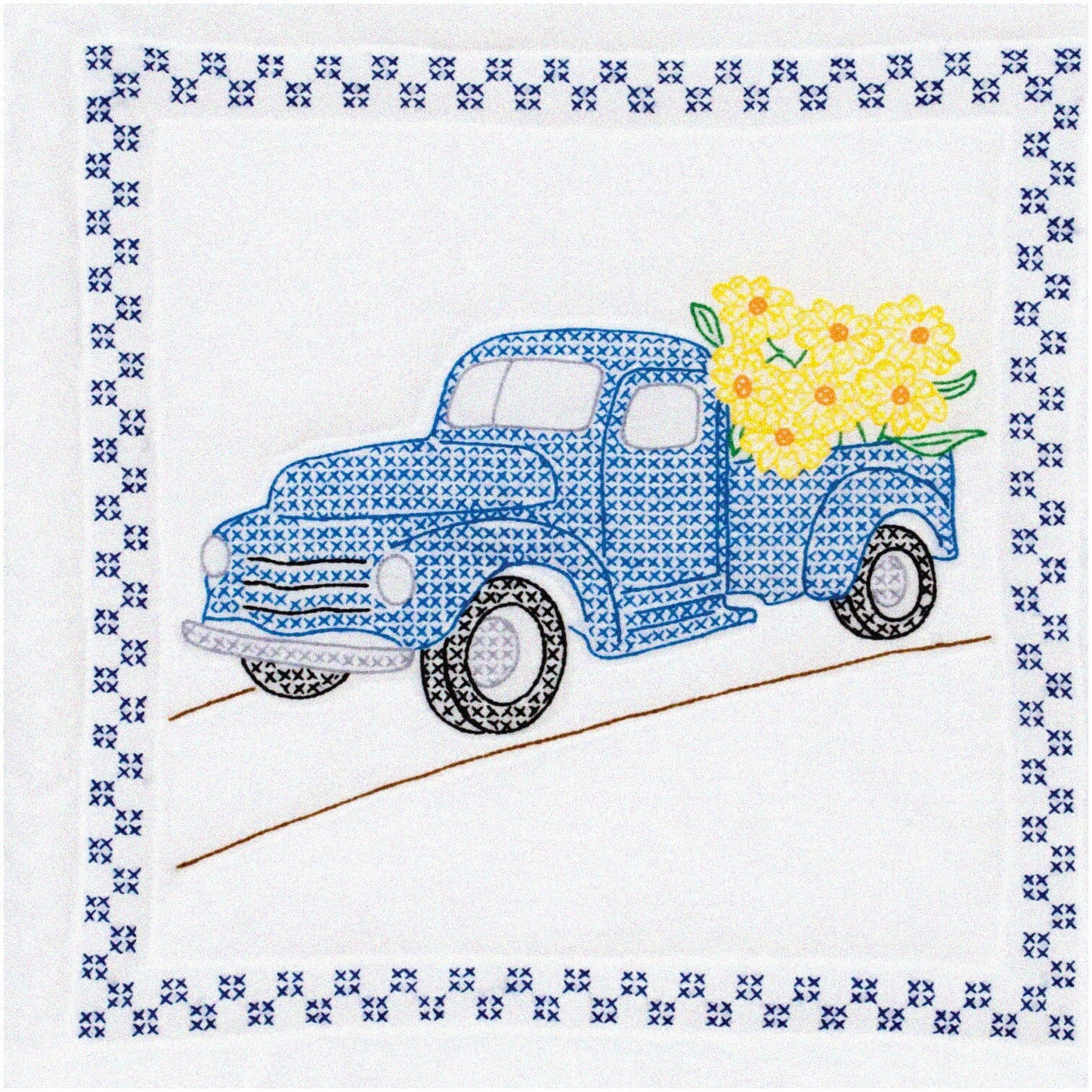 Floral Haven Quilt Blocks 18x18 White