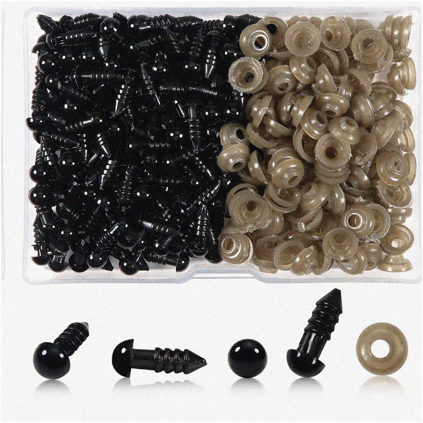 150pcs Black Plastic Safety Eyes 6mm for Stuffed Animals