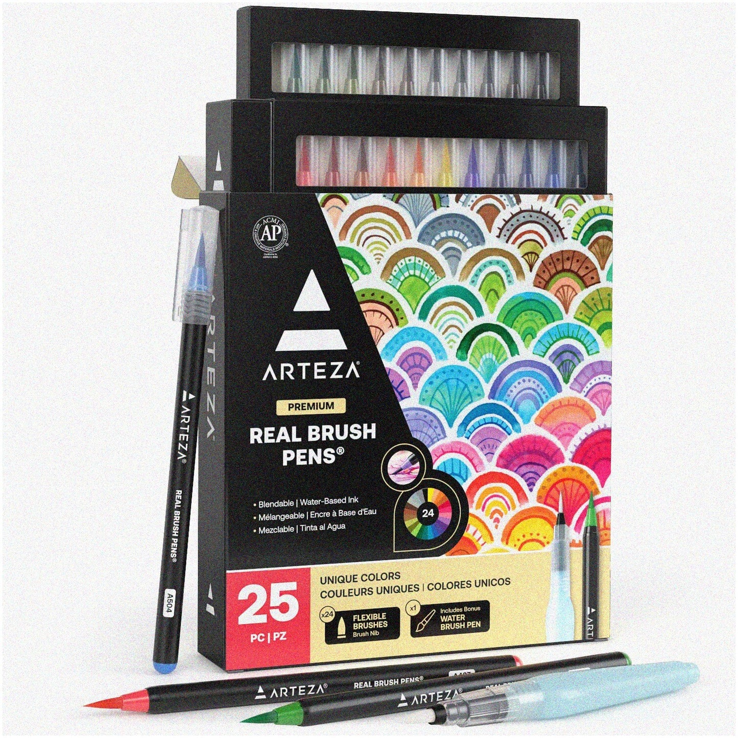 Watercolor Brush Pens Set 24 Assorted Colors