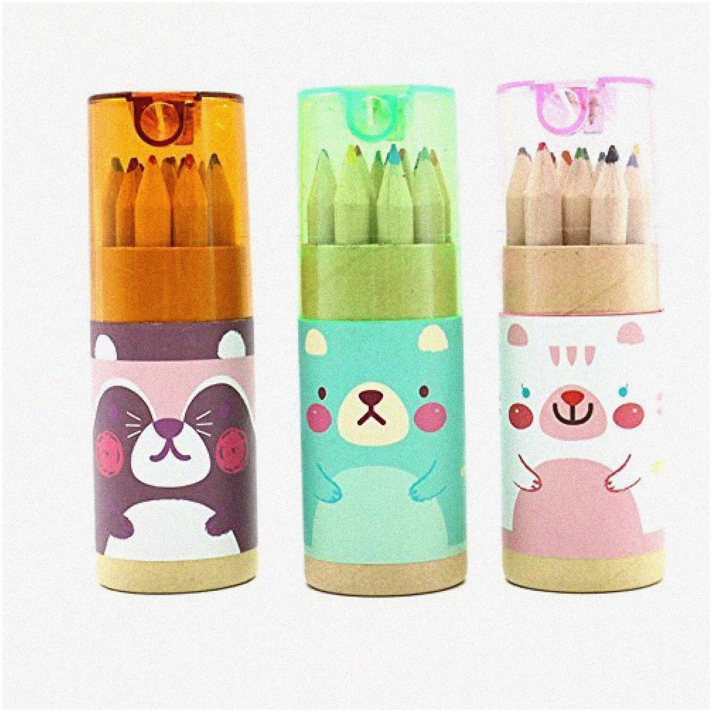 Mini Color Pencils 3 Pack Tube Set 12 Vibrant Colors