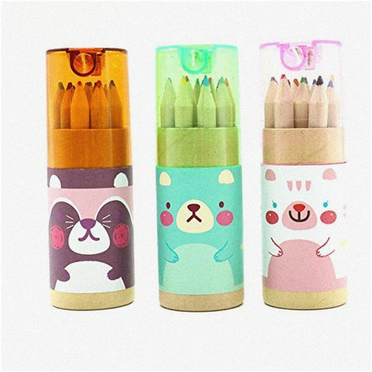 Mini Color Pencils 3 Pack Tube Set with 12 Colors