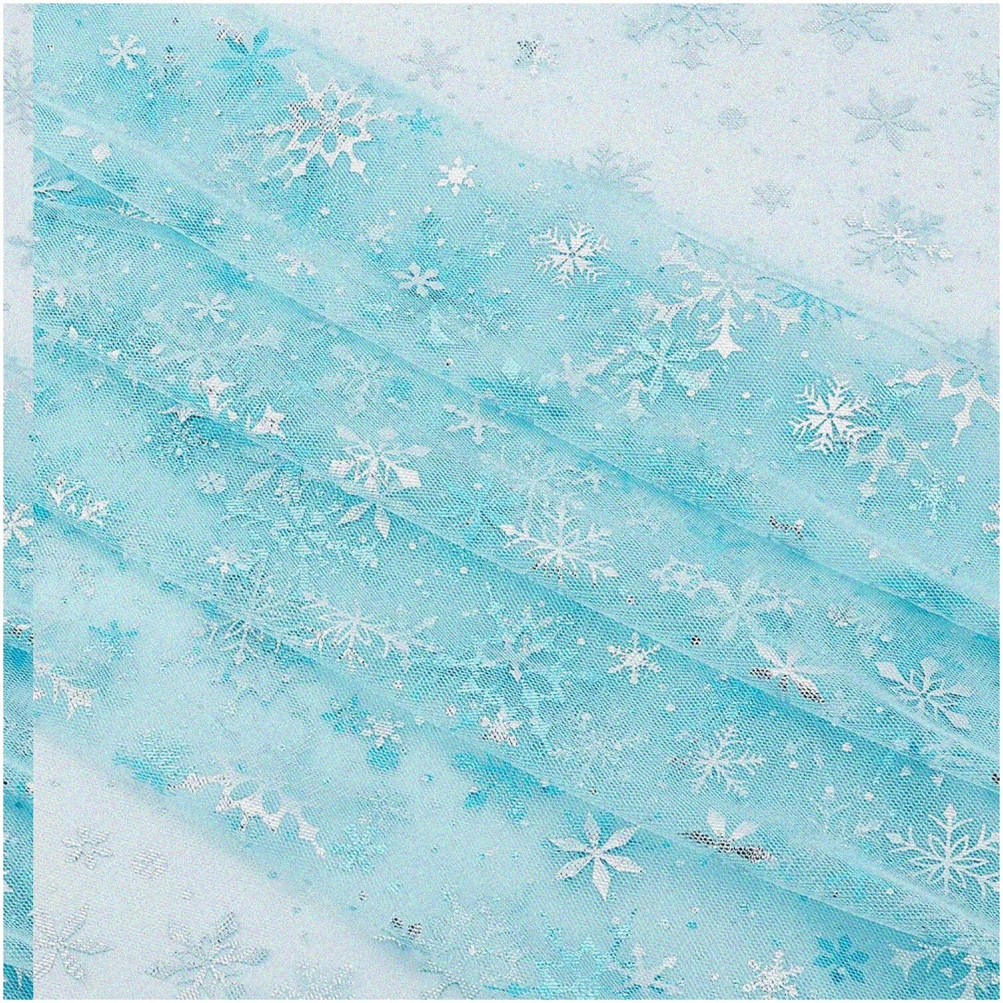 Snowflake Mesh Fabric Light Sky Blue 1.5m x 3m