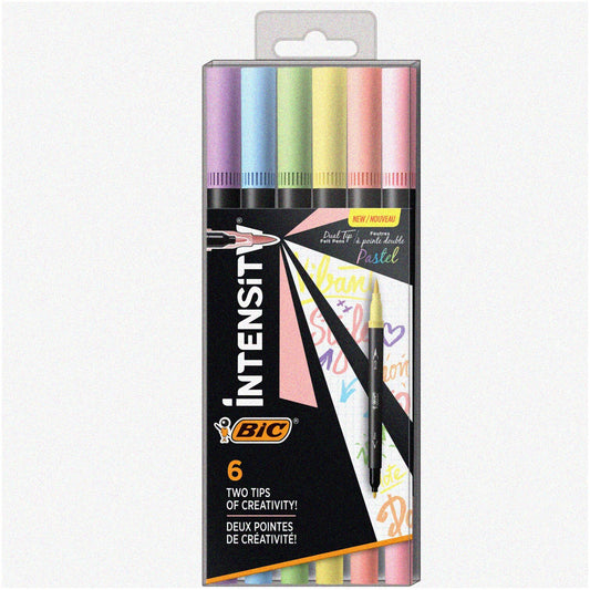 Pastel Dual Tip Felt Pens 6 Pack
