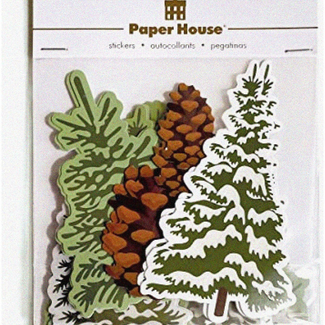 24-Piece Pine Forest Scrapbook Die-Cut Sticker Set