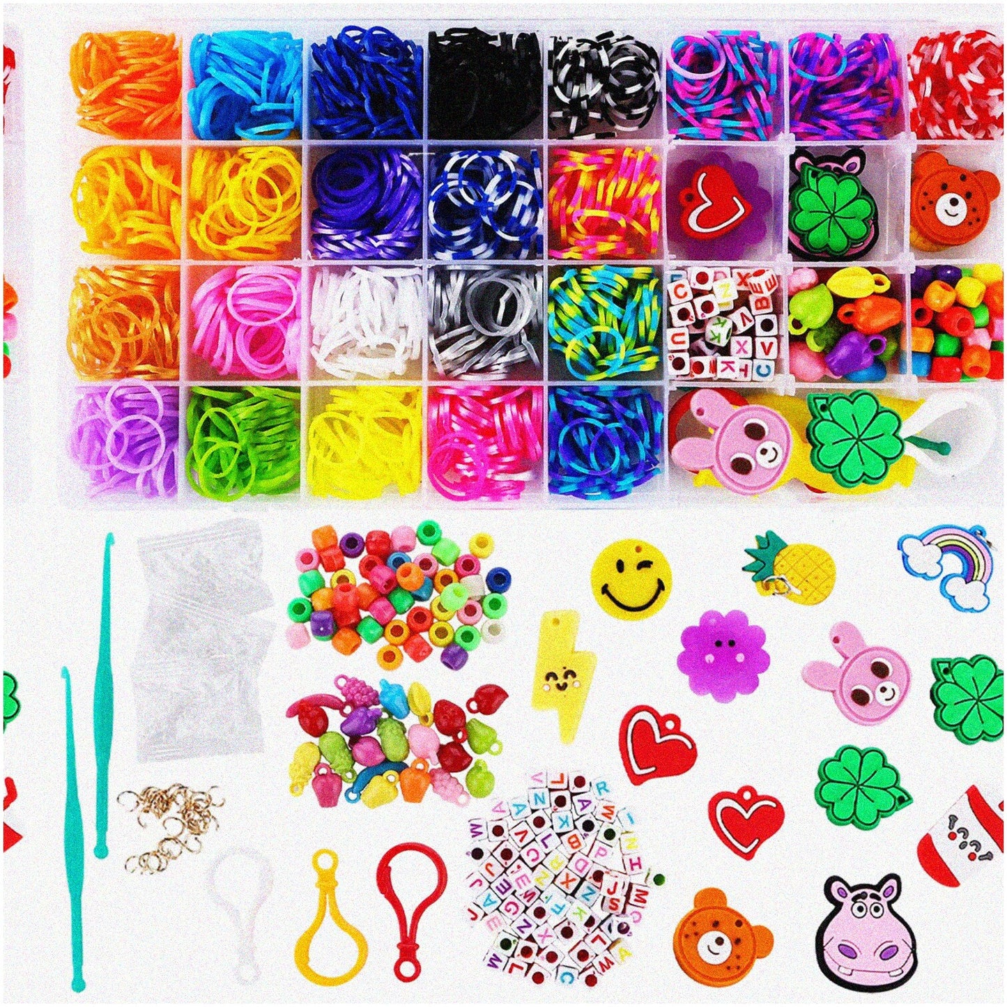Rainbow Charm Bracelet Kit with Beads and Accessories